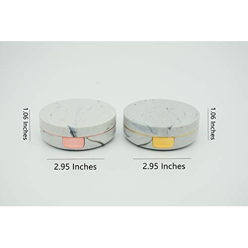 FEILIBAY 2 Pack Marble Contact Lens Case All in One Travel Contact Container ...