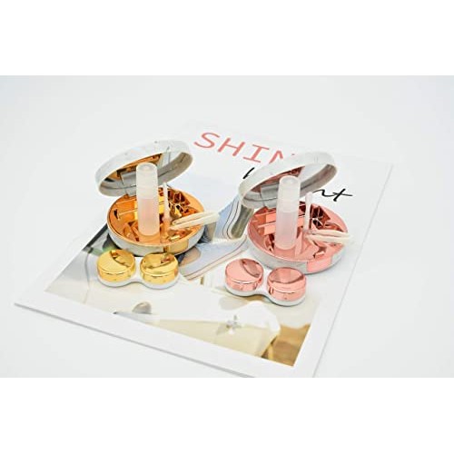 FEILIBAY 2 Pack Marble Contact Lens Case All in One Travel Contact Container ...
