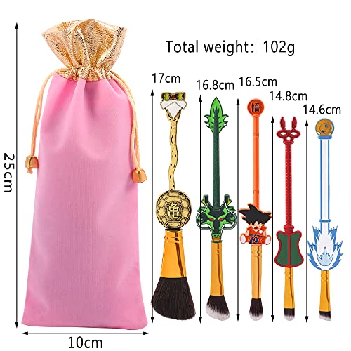 Professional Dragon Ball Z Makeup Brushes- 5pcs Cosmetic Anime Peripheral Dra...