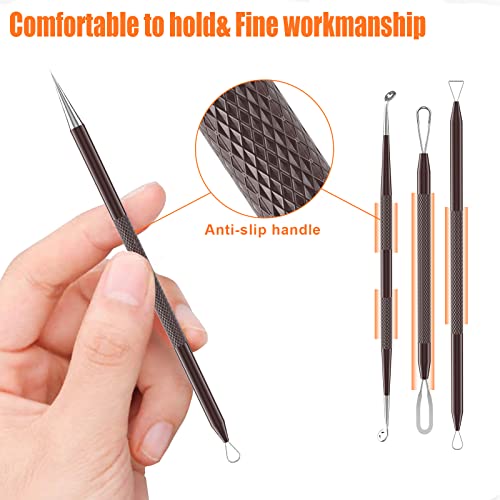 2022 Updated 15 PCS Pimple Popper Tool Kit, Blackhead Remover Comedone Acne E...