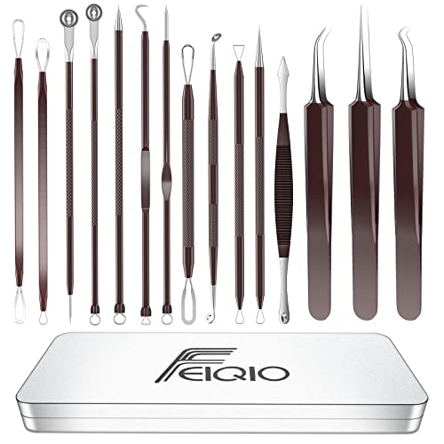 2022 Updated 15 PCS Pimple Popper Tool Kit, Blackhead Remover Comedone Acne E...