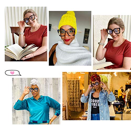 FEISEDY Oversized Square Anti Blue Light Glasses Block Eye Strain Glare Pearl...