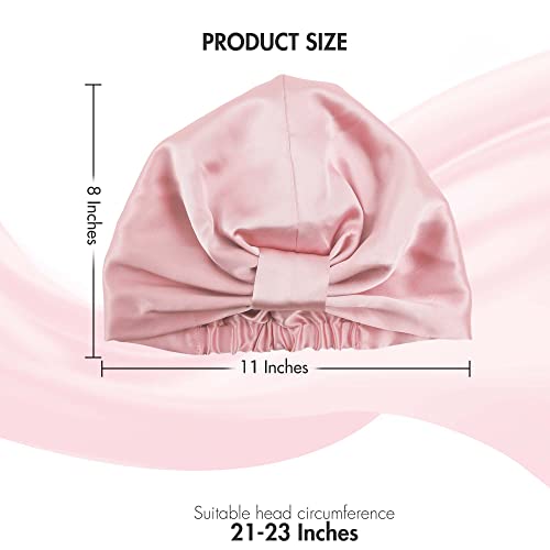 Feivea 22 Momme 100% Mulberry Silk Sleep Cap for Women Hair Care, Both Sides ...