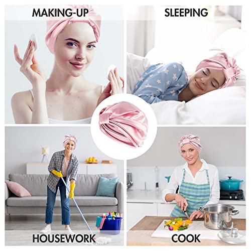 Feivea 22 Momme 100% Mulberry Silk Sleep Cap for Women Hair Care, Both Sides ...