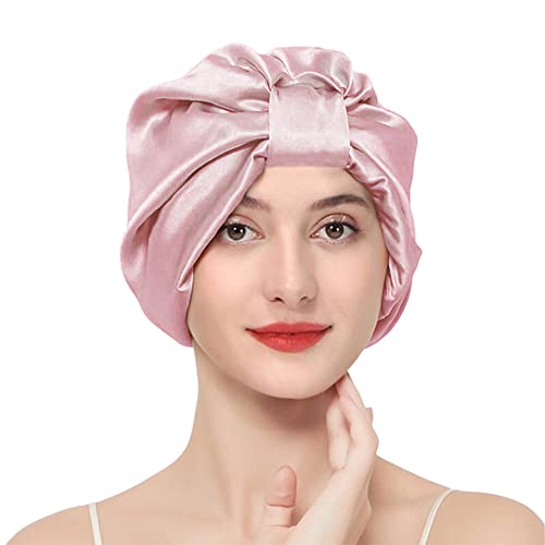 Feivea 22 Momme 100% Mulberry Silk Sleep Cap for Women Hair Care, Both Sides ...
