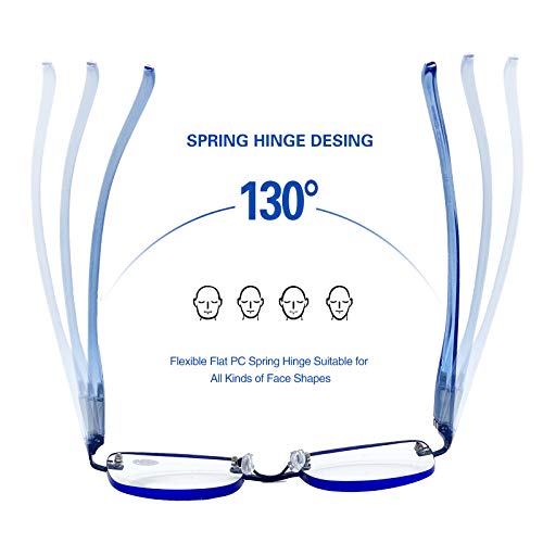 FEIVSN 3-Pack Rimless Reading Glasses For Women, Lightweight Spring Hinge Rea...