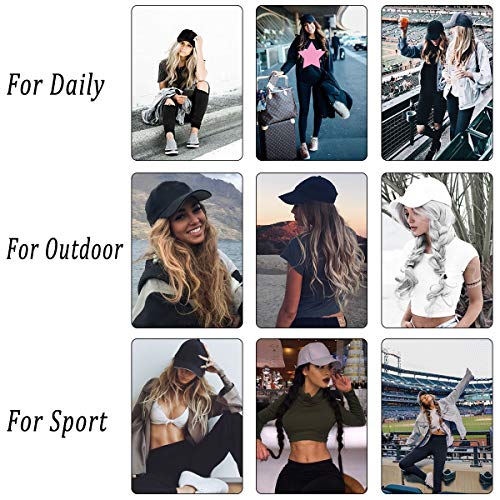 Felendy Baseball Cap with Hair Attached For Women,Curly Wavy Long Hairpiece B...