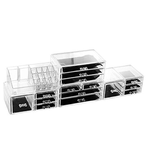 Felicite Home Acrylic Jewelry and Cosmetic Storage Makeup Organizer Set, 5 Pi...