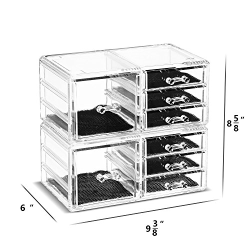 Felicite Home Acrylic Jewelry and Cosmetic Storage Makeup Organizer Set, 5 Pi...