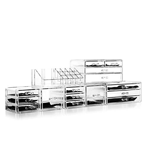 Felicite Home Acrylic Jewelry and Cosmetic Storage Makeup Organizer Set, 5 Pi...
