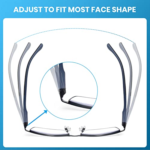 4 Pack Reading Glasses for Men, Blue Light Blocking Metal Reader for Men, Lig...