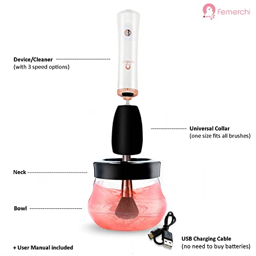 Rechargeable Electric Makeup Brush Cleaner with Built-In Battery - Deep Clean...