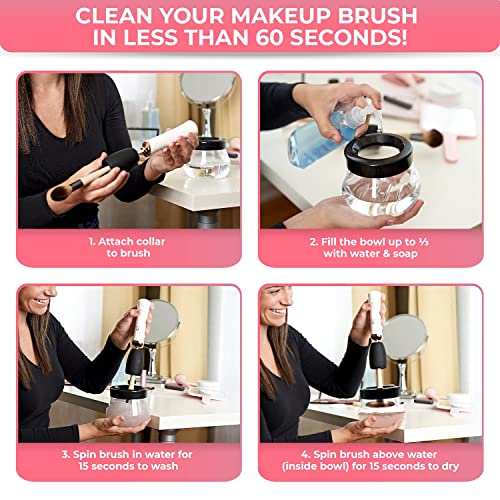 Rechargeable Electric Makeup Brush Cleaner with Built-In Battery - Deep Clean...
