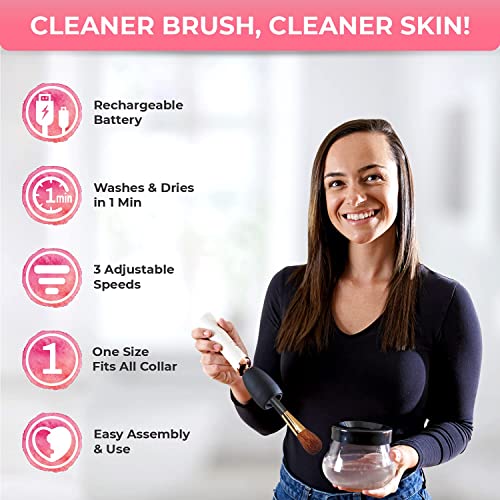 Rechargeable Electric Makeup Brush Cleaner with Built-In Battery - Deep Clean...