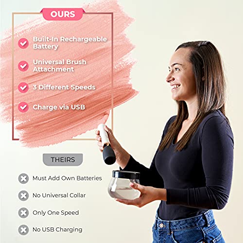Rechargeable Electric Makeup Brush Cleaner with Built-In Battery - Deep Clean...