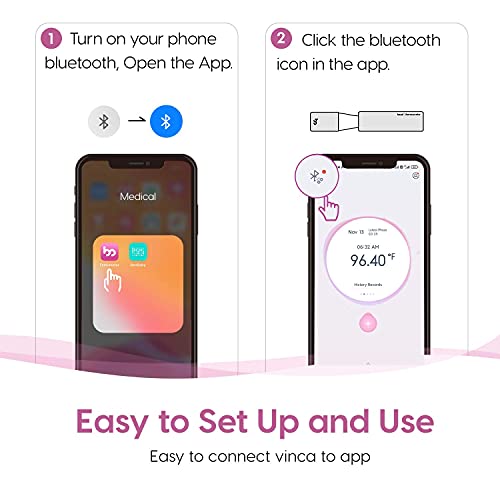Basal Thermometer for Ovulation, Smart Quiet BBT Thermometer with Bluetooth f...