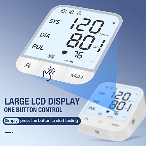 Blood Pressure Machine Large Backlit Display & Adjustable Cuff, Automatic Blo...