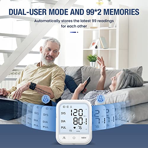 Blood Pressure Machine Large Backlit Display & Adjustable Cuff, Automatic Blo...