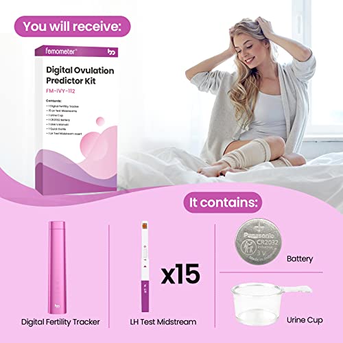 Femometer Digital Ovulation Predictor Kit Includes 15-Count Ovulation Test St...