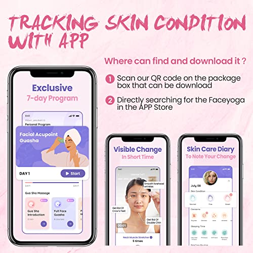 Jade Roller Gua Sha Set, Face Massager 100% Natural Rose Quartz Face Roller 2...