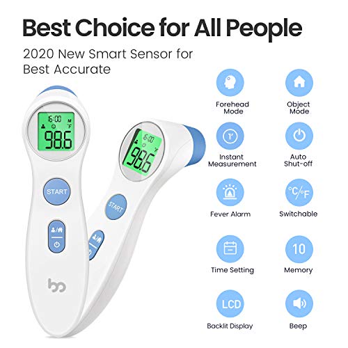 Touchless Forehead Thermometer for Adults and Kids, Digital Infrared Thermome...