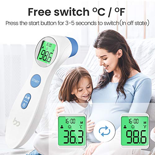 Touchless Forehead Thermometer for Adults and Kids, Digital Infrared Thermome...