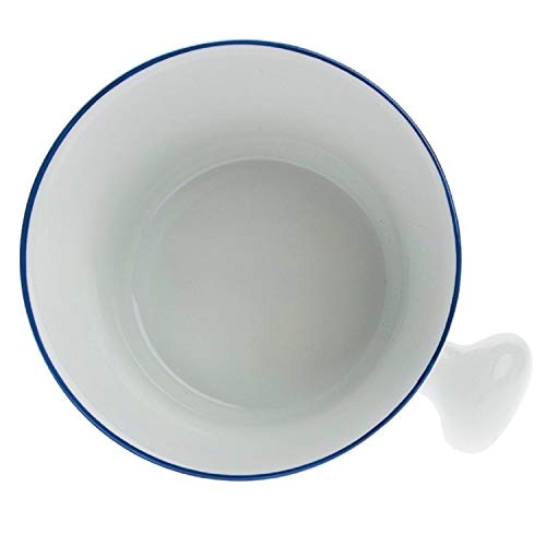 Fendrihan Porcelain Apothecary Shaving Mug, Hand-Painted Rim (Dark Blue)