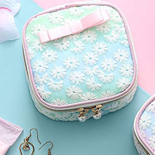 Portable Sanitary Napkin Storage Bag,Menstrual Cup Pouch,Mesh Embroidery Orga...