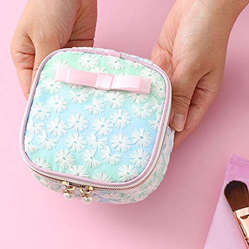Portable Sanitary Napkin Storage Bag,Menstrual Cup Pouch,Mesh Embroidery Orga...