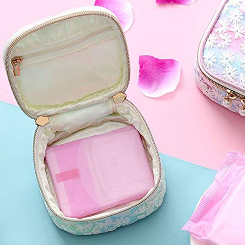 Portable Sanitary Napkin Storage Bag,Menstrual Cup Pouch,Mesh Embroidery Orga...