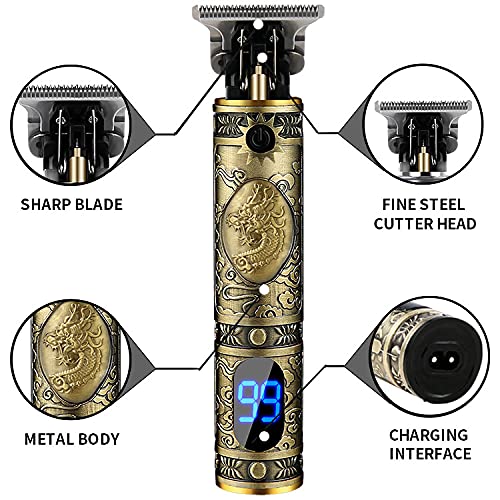 Professional Cordless Hair Trimmer,T-Blade Hair Clippers for Men,Zero Gapped ...