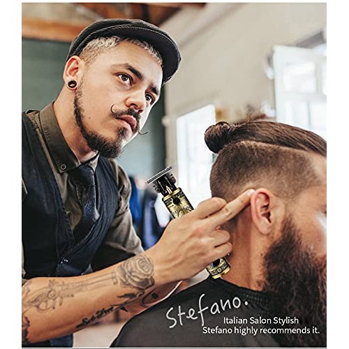 Professional Cordless Hair Trimmer,T-Blade Hair Clippers for Men,Zero Gapped ...