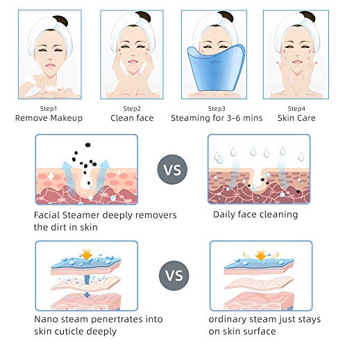 Facial Steamer, Fenitrany Sicy 2022 New Nano Ionic Face Facial Steamer Warm M...