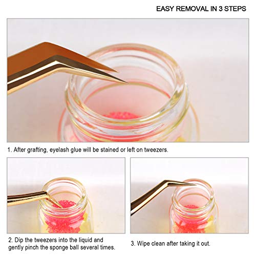 2 Pieces Eyelash Extension Tweezers Cleaner, Tweezers Cleaning Tool Kit with ...