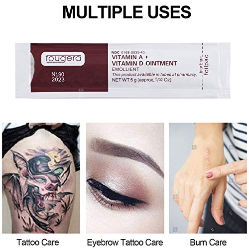 Tattoo Scar Repair Gel, 100Pcs Microblading Aftercare Ointment Vitamin A&D An...