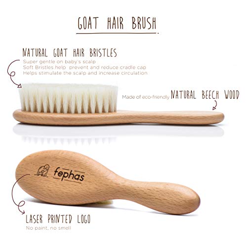 Wooden Baby Hair Brush and Comb Set for Newborns and Toddlers Girl ; Boy ; Na...
