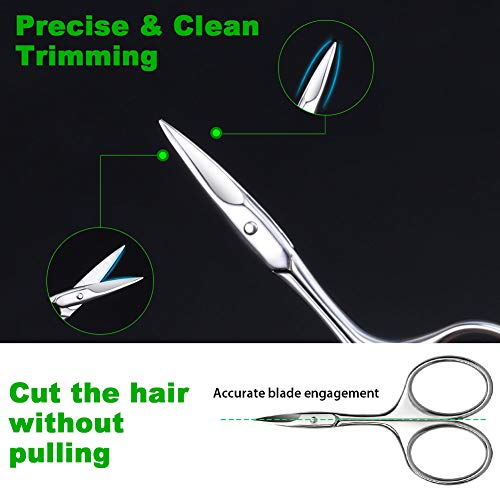 FERYES Nose Hair Scissors and Eyebrow Scissors Set, 2PCS Beauty Scissor for E...