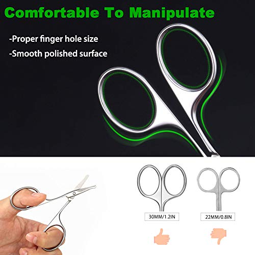 FERYES Nose Hair Scissors and Eyebrow Scissors Set, 2PCS Beauty Scissor for E...