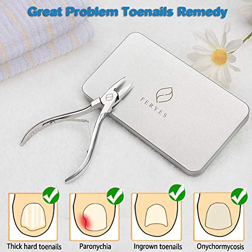 FERYES Toenail Clippers Straight Blade for Thick Toenails, Nail Clippers for ...