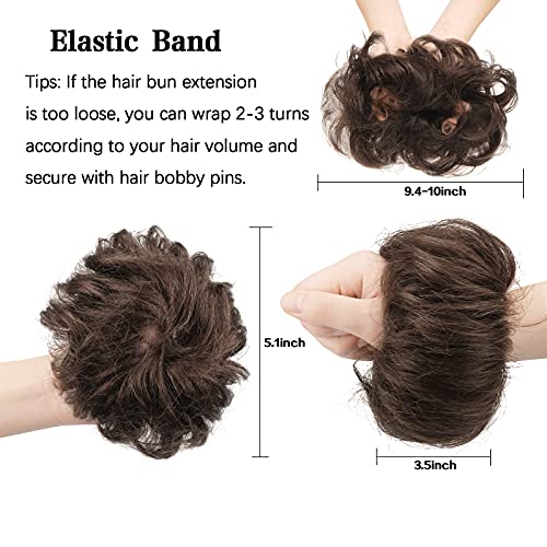 FESHFEN Human Hair Messy Buns, 100% Human Hair Bun Hair Piece Real Human Hair...