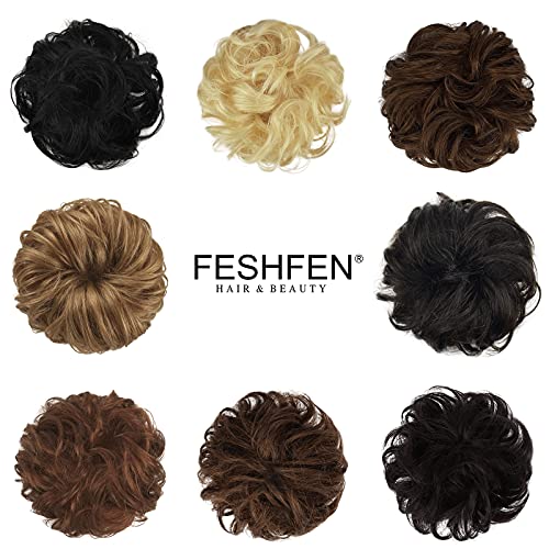 FESHFEN Human Hair Messy Buns, 100% Human Hair Bun Hair Piece Real Human Hair...