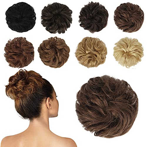 FESHFEN Human Hair Messy Buns, 100% Human Hair Bun Hair Piece Real Human Hair...