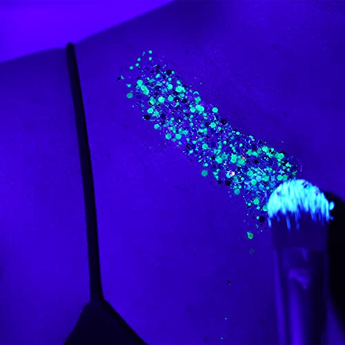 UV Black Light Holographic Chunky Cosmetic Glitter - 2 Individual 30ml Jars -...