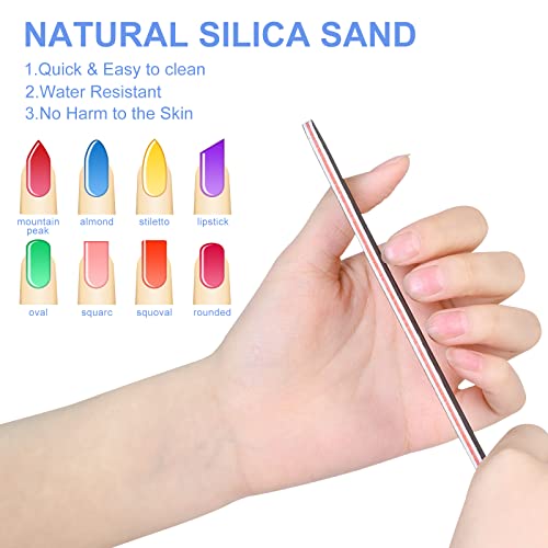 18 Pack Professional Nail File 100 180 Grit Double Sided Black Washable Nail ...