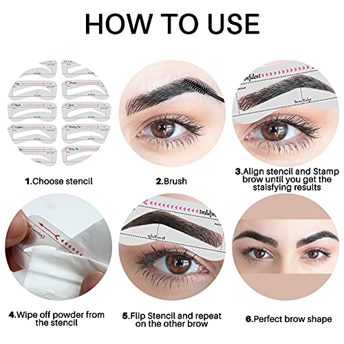 FFSTA brow Stamp Stencil Kit Brow Stamp And Shaping Kit Eyebrow Stamp Kit Eye...