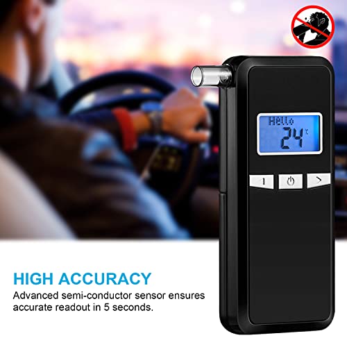 FFtopu Breathalyzer, Accurate Portable Digital Breath Alcohol Tester with Blu...