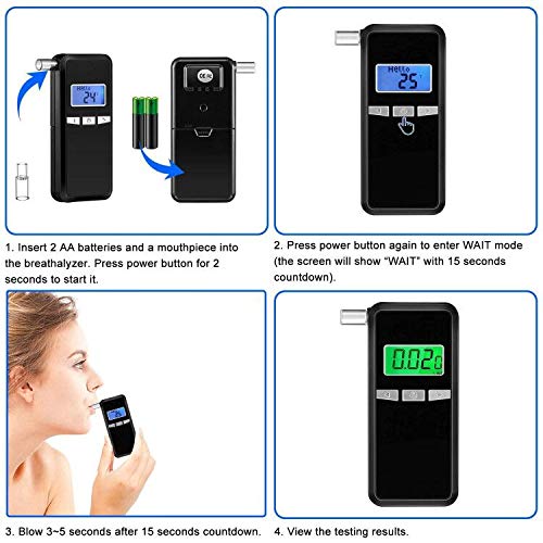 FFtopu Breathalyzer, Portable Breathalyzer Alcohol Tester with Digital Breath...