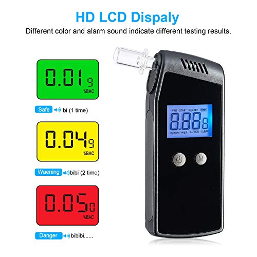 FFtopu Breathalyzer, Professional Accurate Portable Alcohol Tester with USB R...
