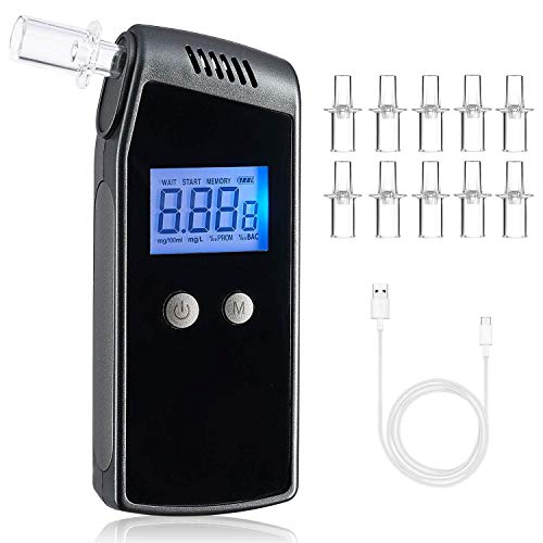 FFtopu Breathalyzer, Professional Accurate Portable Alcohol Tester with USB R...