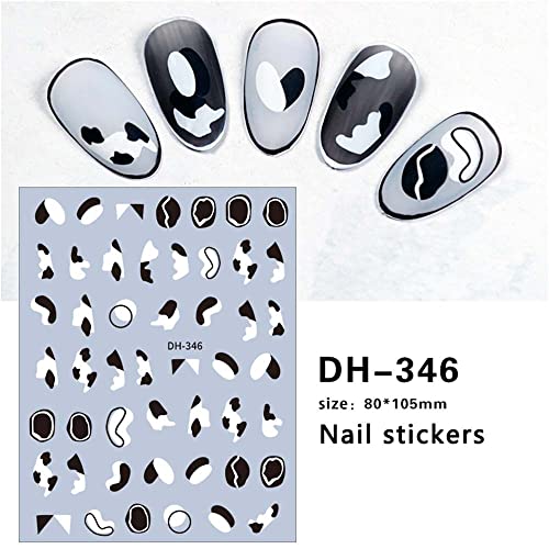 Wraps Slider decals Transfer Foil Black White Checkerboard Manicure Nail Art ...